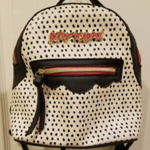 Betsey Johnson Luv Betsy Black And White Mini Backpack